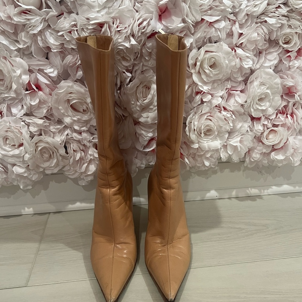 Jimmy Choo Tan Heeled Boots